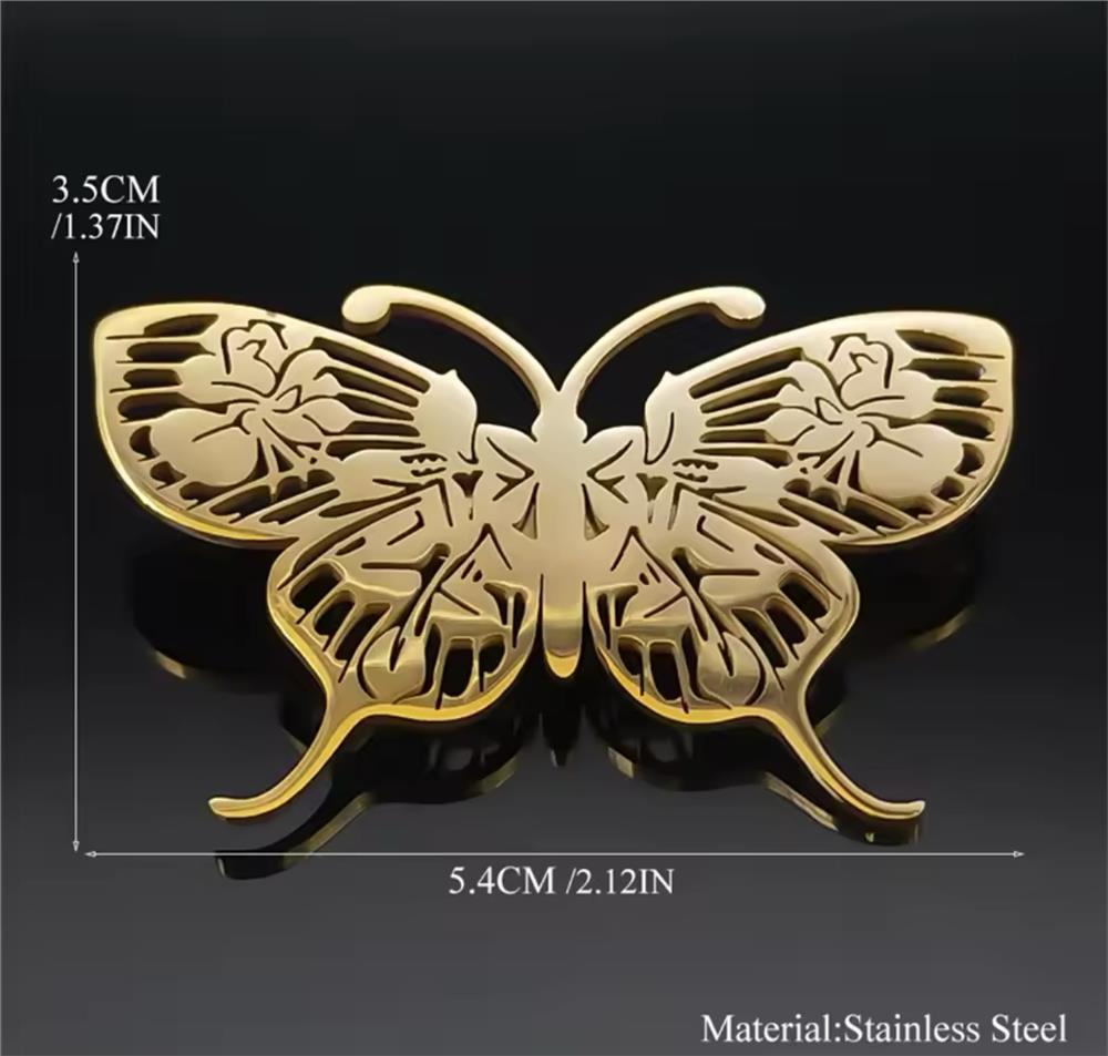 Çelik Kelebek Broş