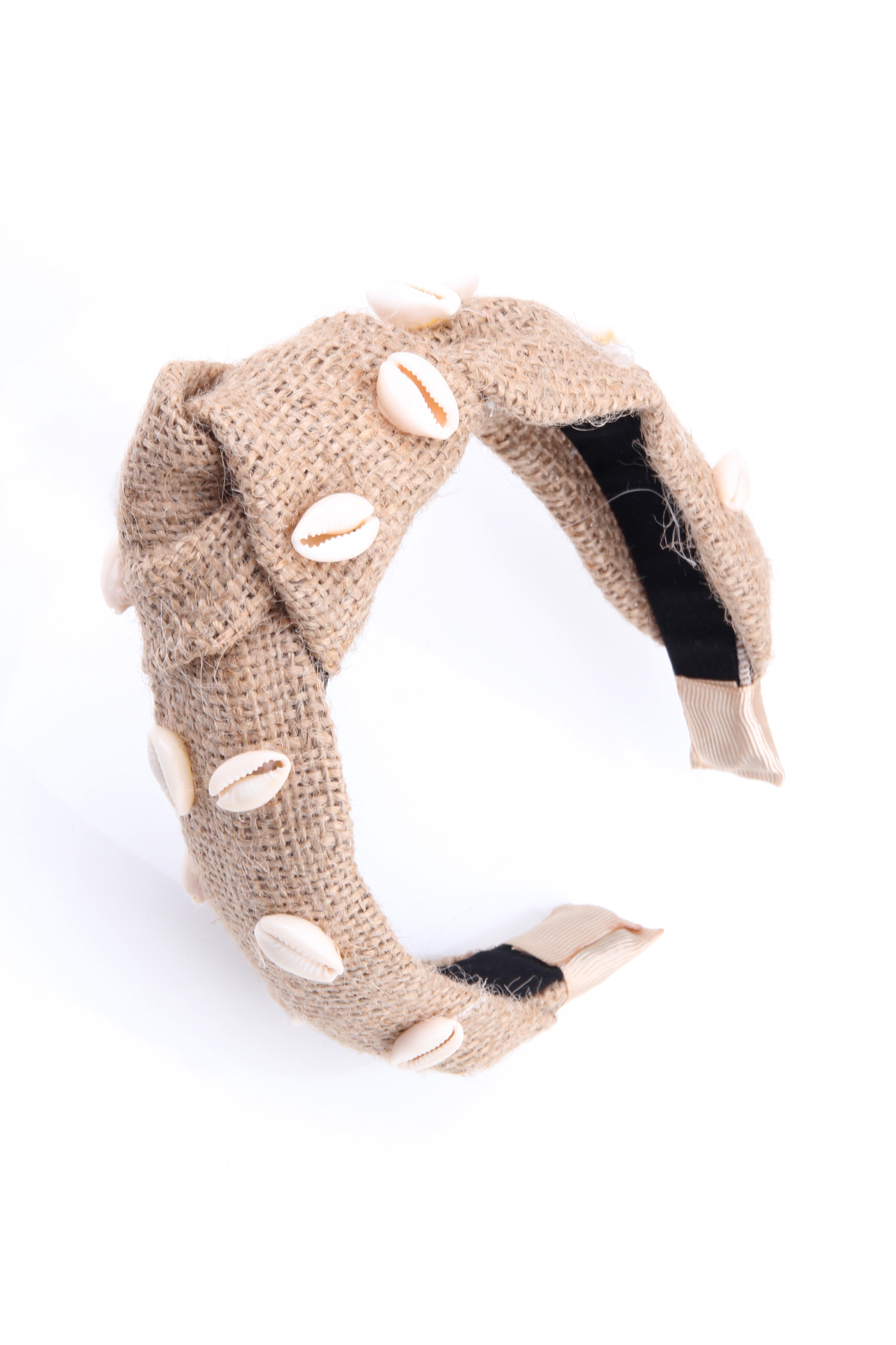 Deniz Kabuklu Hasır Düğümlü Taç