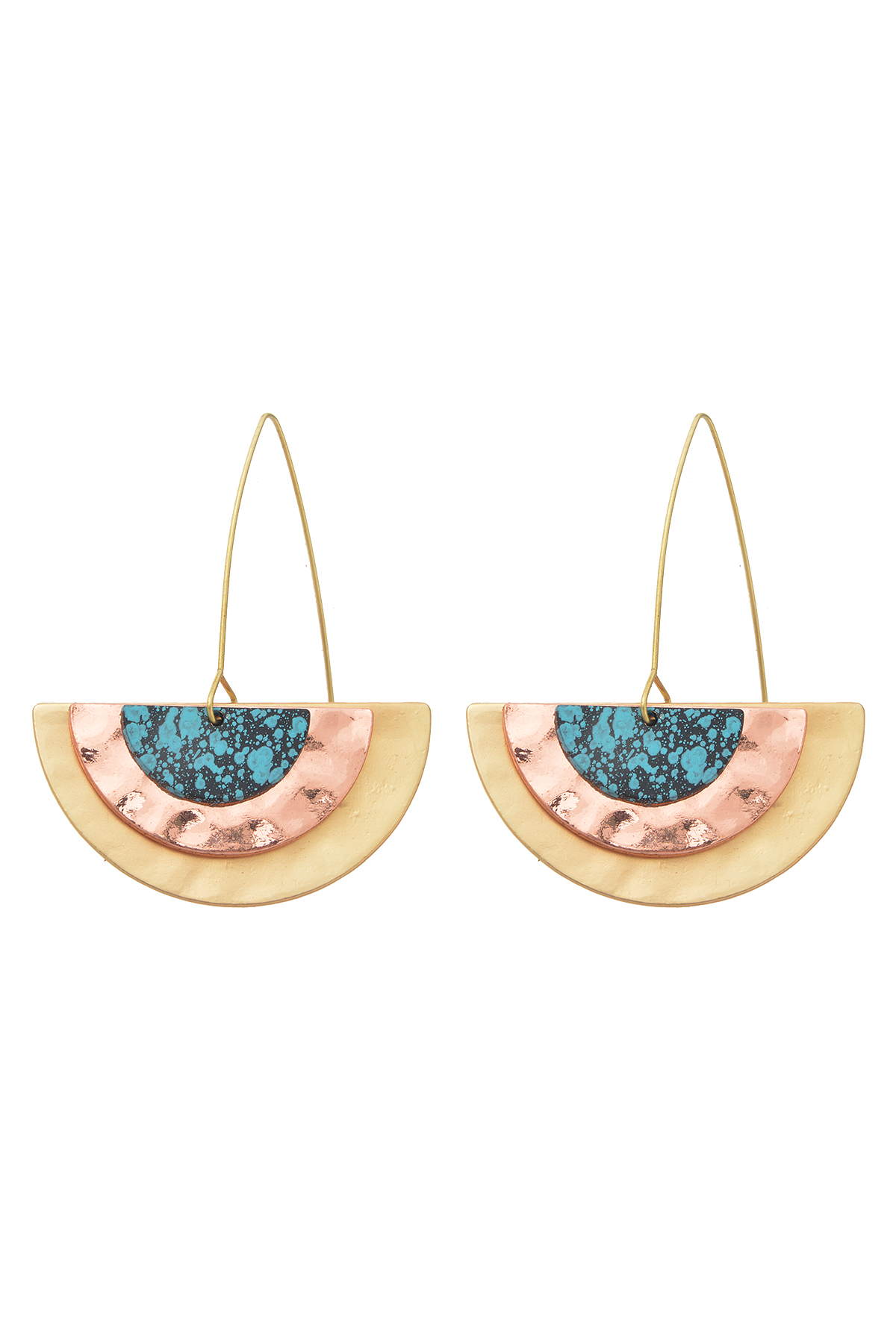 Etnik Mavi Gold Küpe