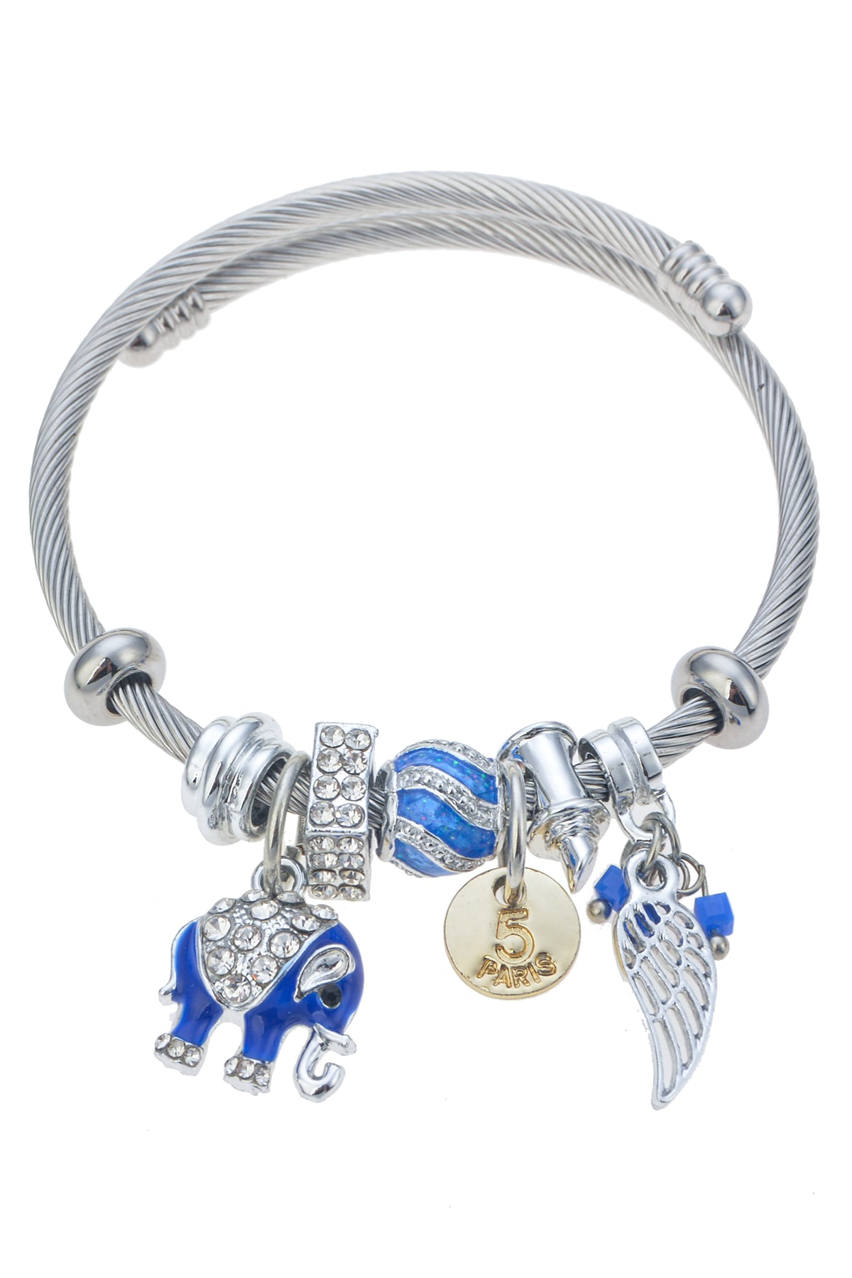 Fil Figürlü Silver Bileklik