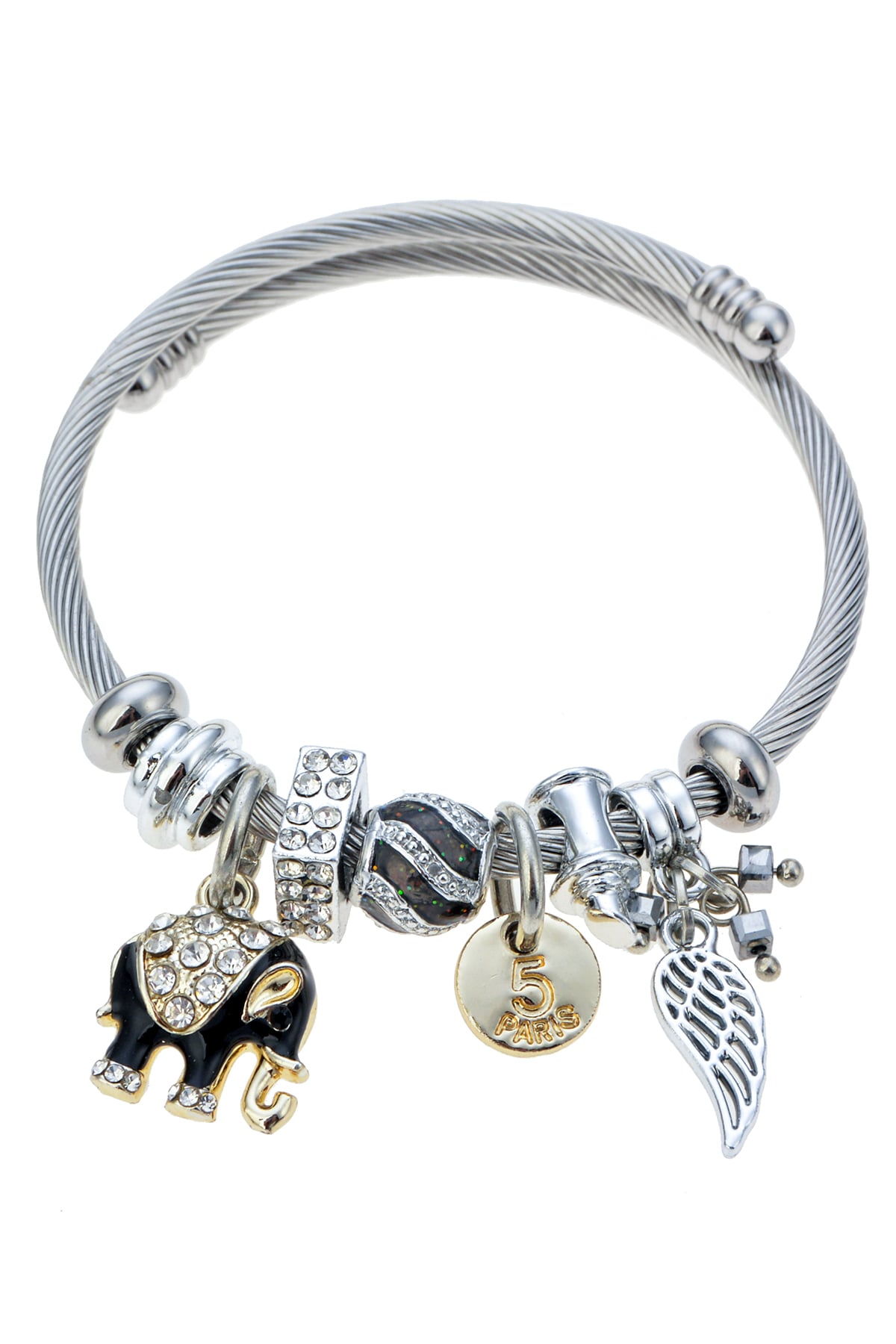 Fil Figürlü Silver Bileklik