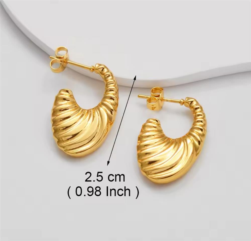 Gold Çelik Burgu Halka Küpe