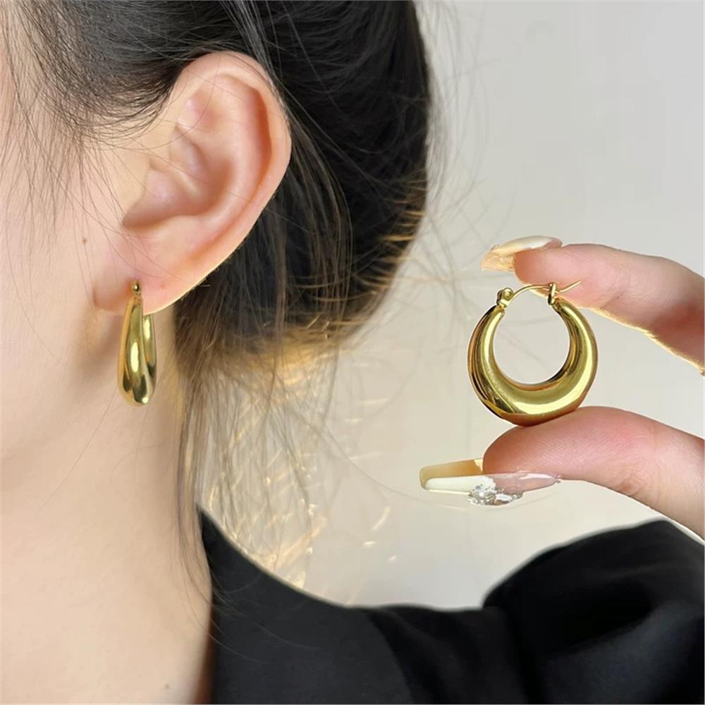 Gold Çelik Halka Küpe