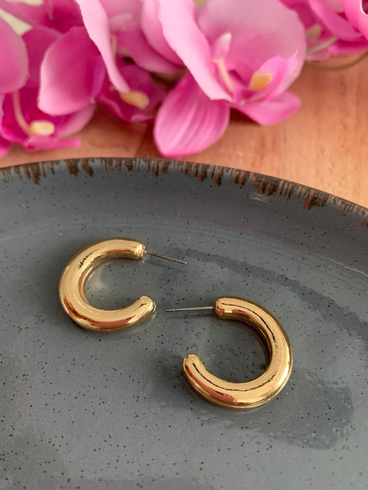 Gold Kalın Halka Küpe