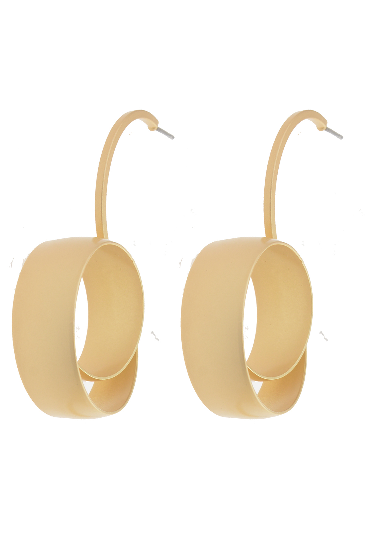 Gold Kıvrımlı Daire Küpe