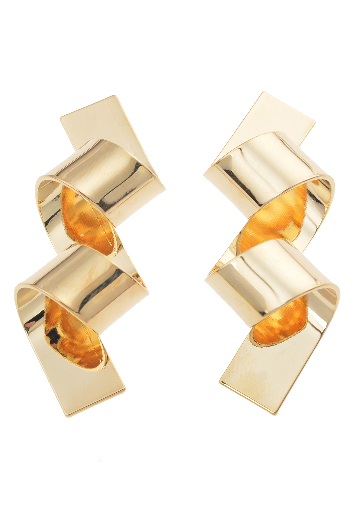 Gold Kıvrımlı Küpe