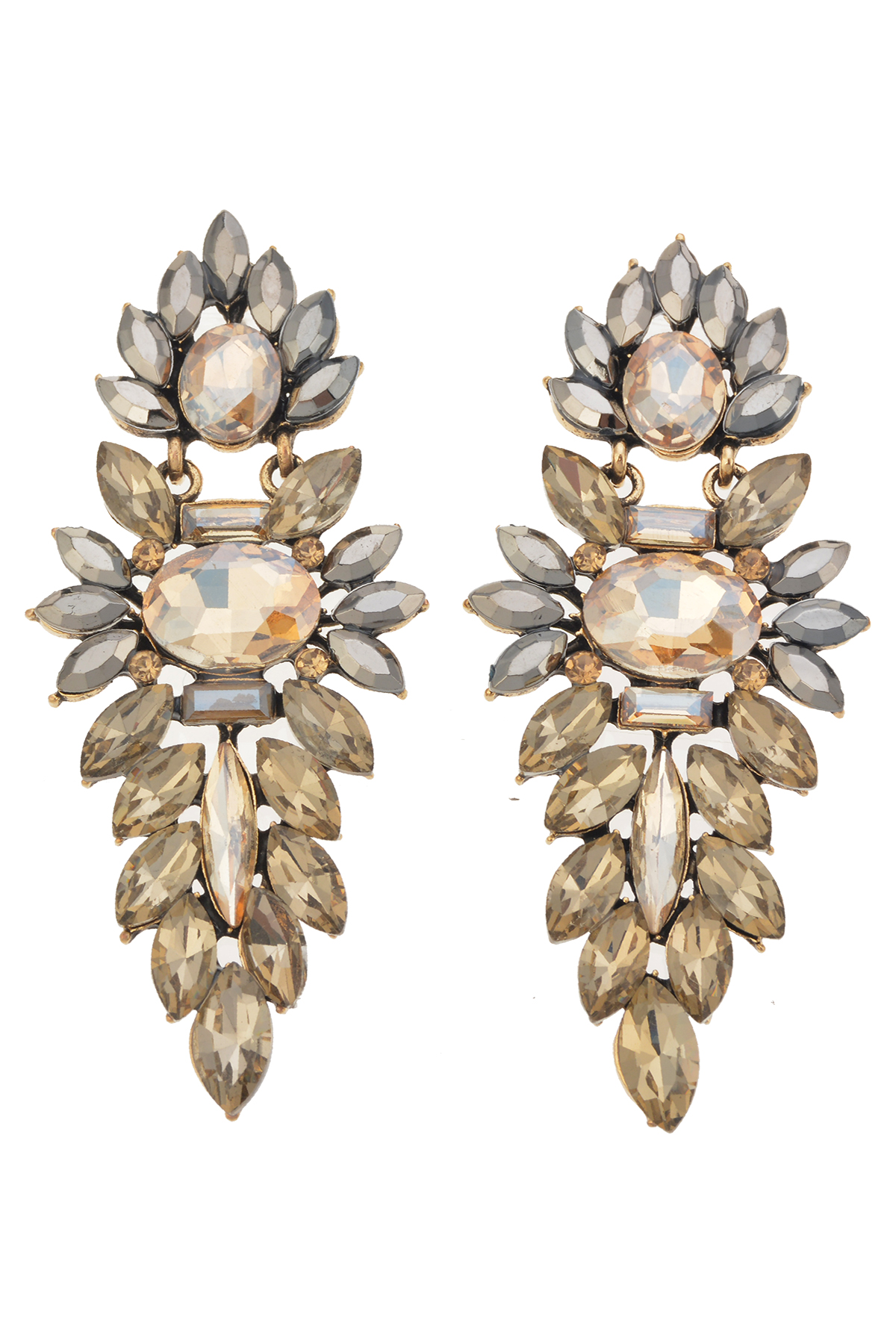 Gold Kristal Taşlı Küpe