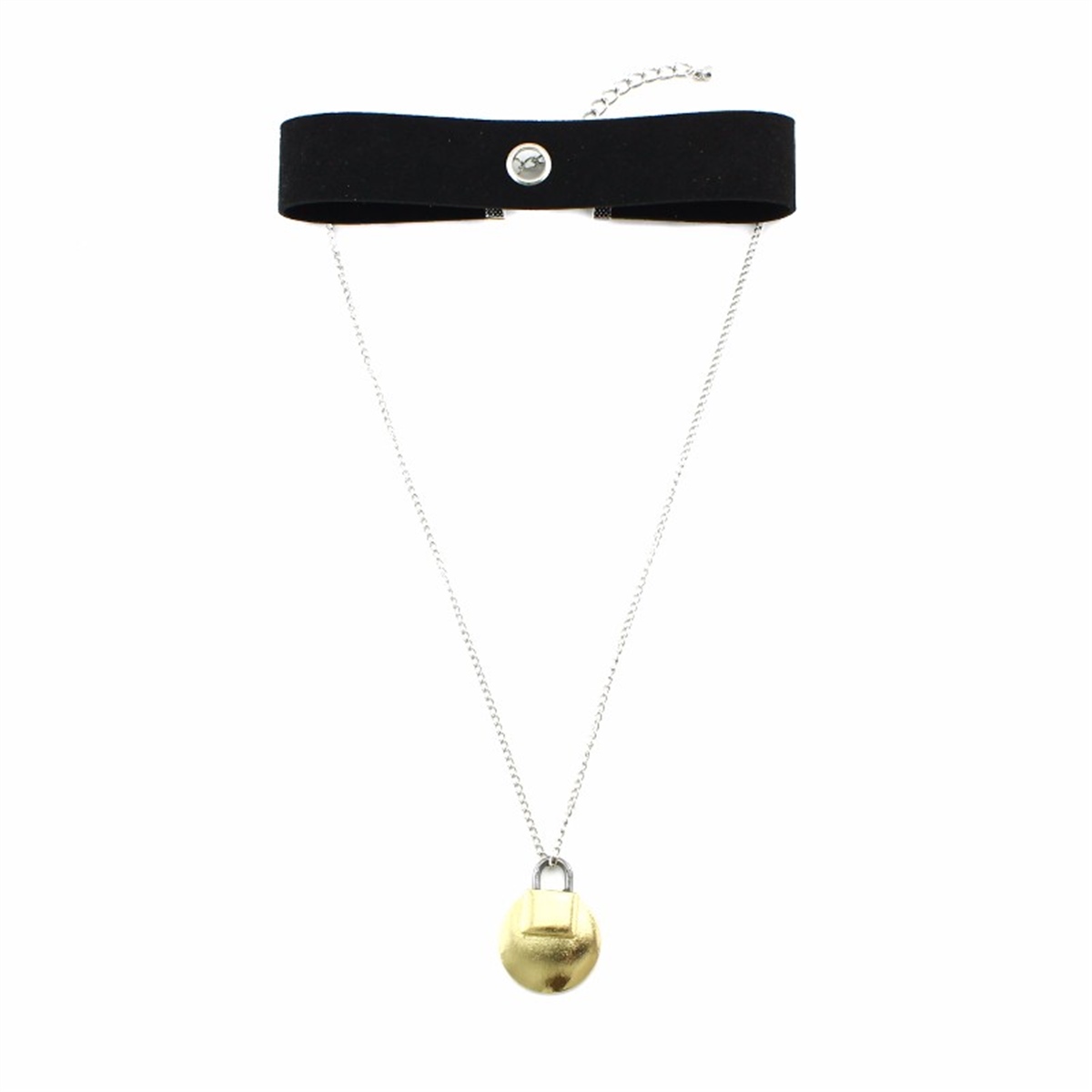 Gold Madalyonlu İkili Choker Kolye