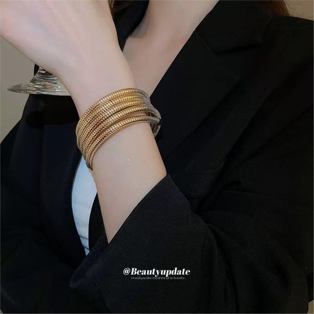 Gold Renk Esnek Sarmal Yay Bileklik