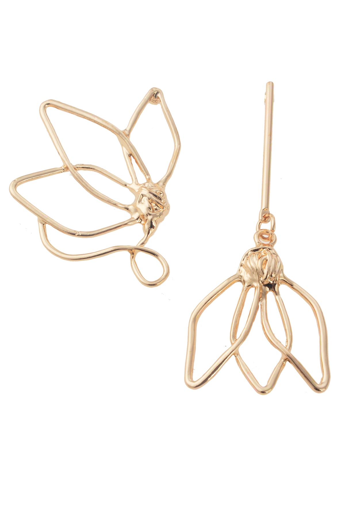 Gold Tasarım Çiçek Küpe