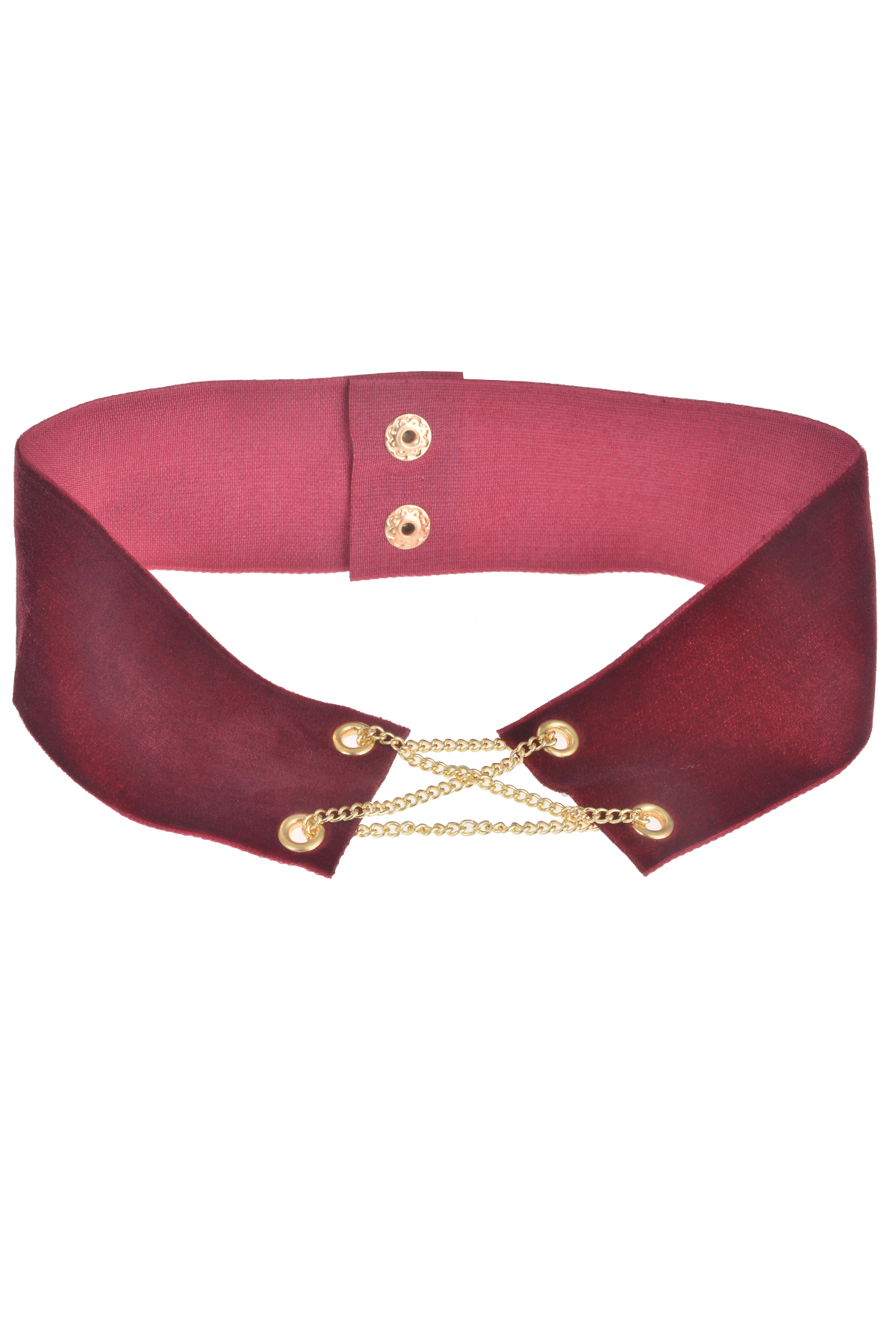 Gold Zincirli Bordo Tasma Kolye