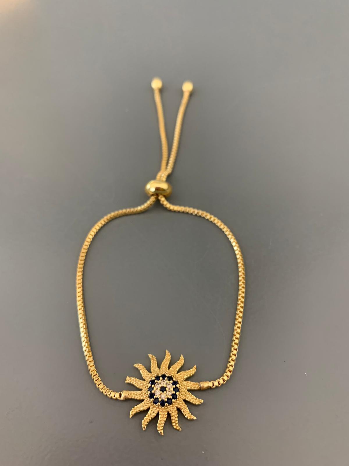 Gold Zirkon Güneş Asansörlü Bileklik