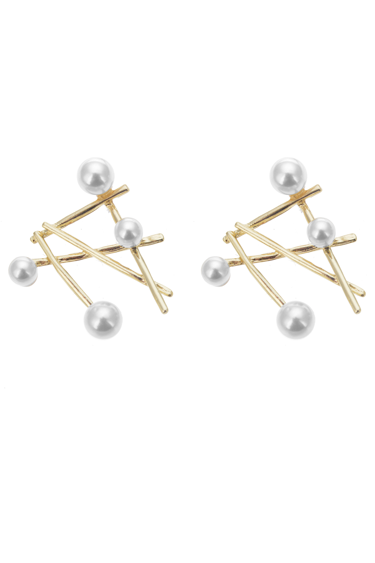 İncili geometrik küpe