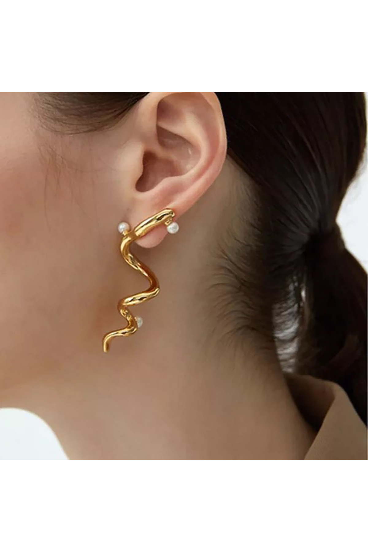 İncili Helezon Küpe