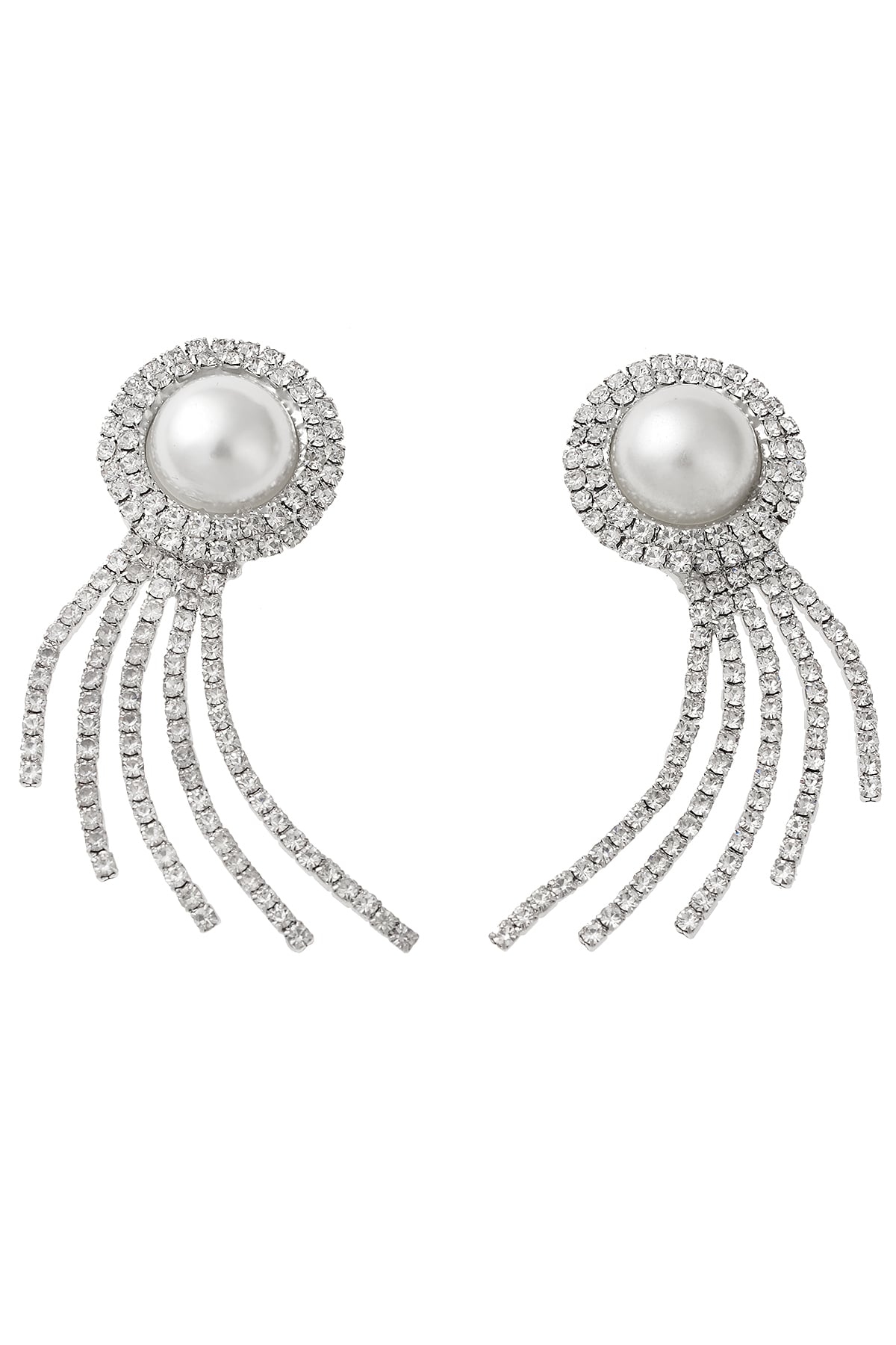 İncili Taşlı Silver Küpe