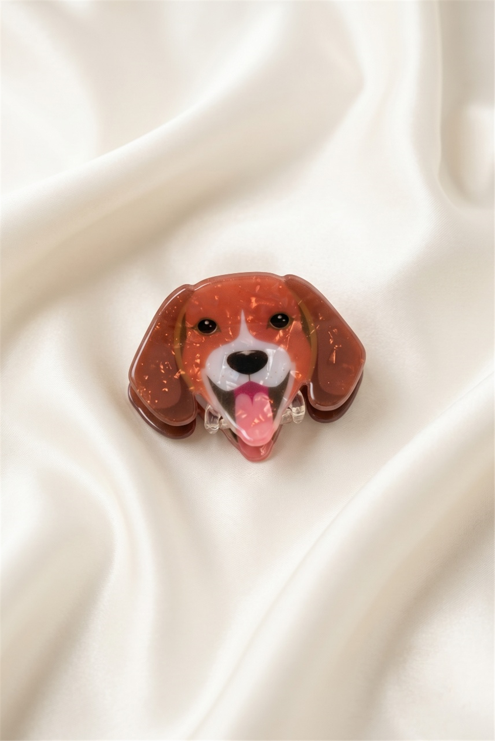 Kahverengi Köpek Figürlü Mandallı Toka