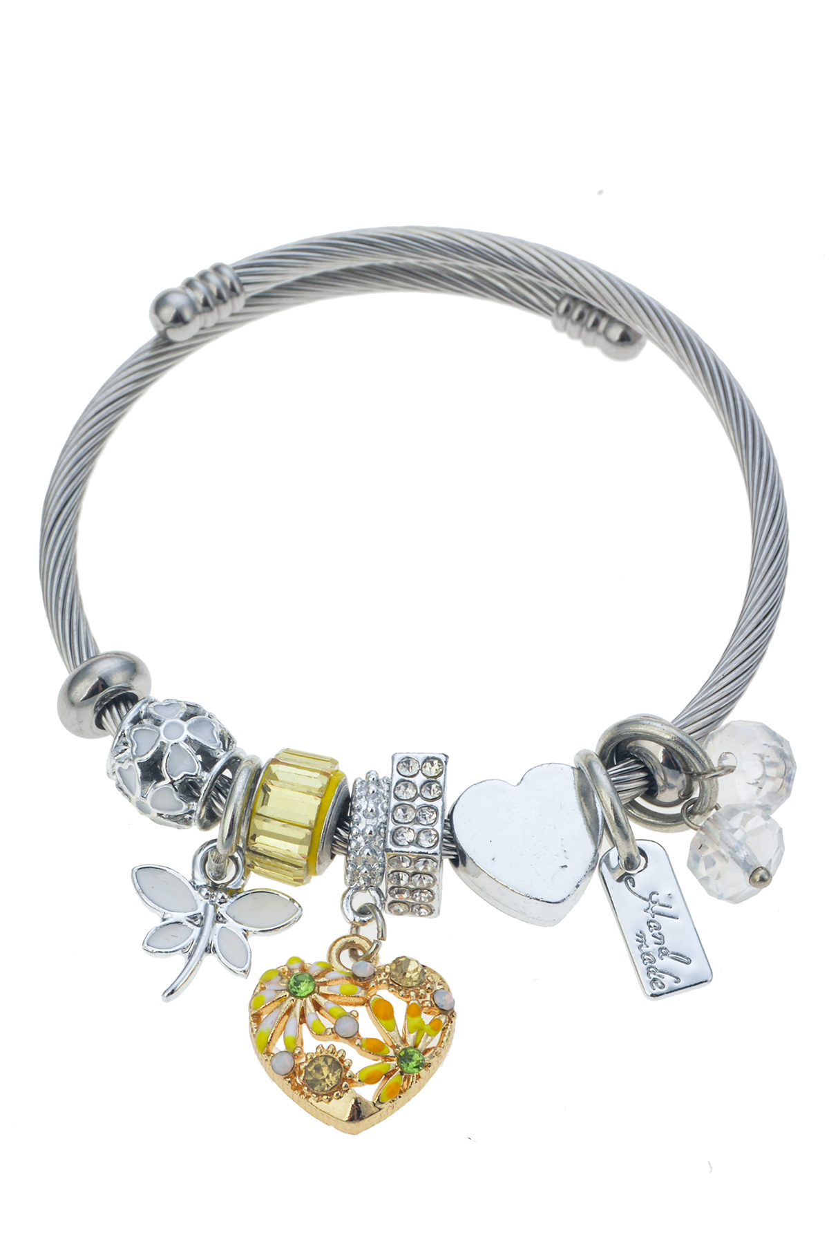 Kalp Figürlü Silver Bileklik