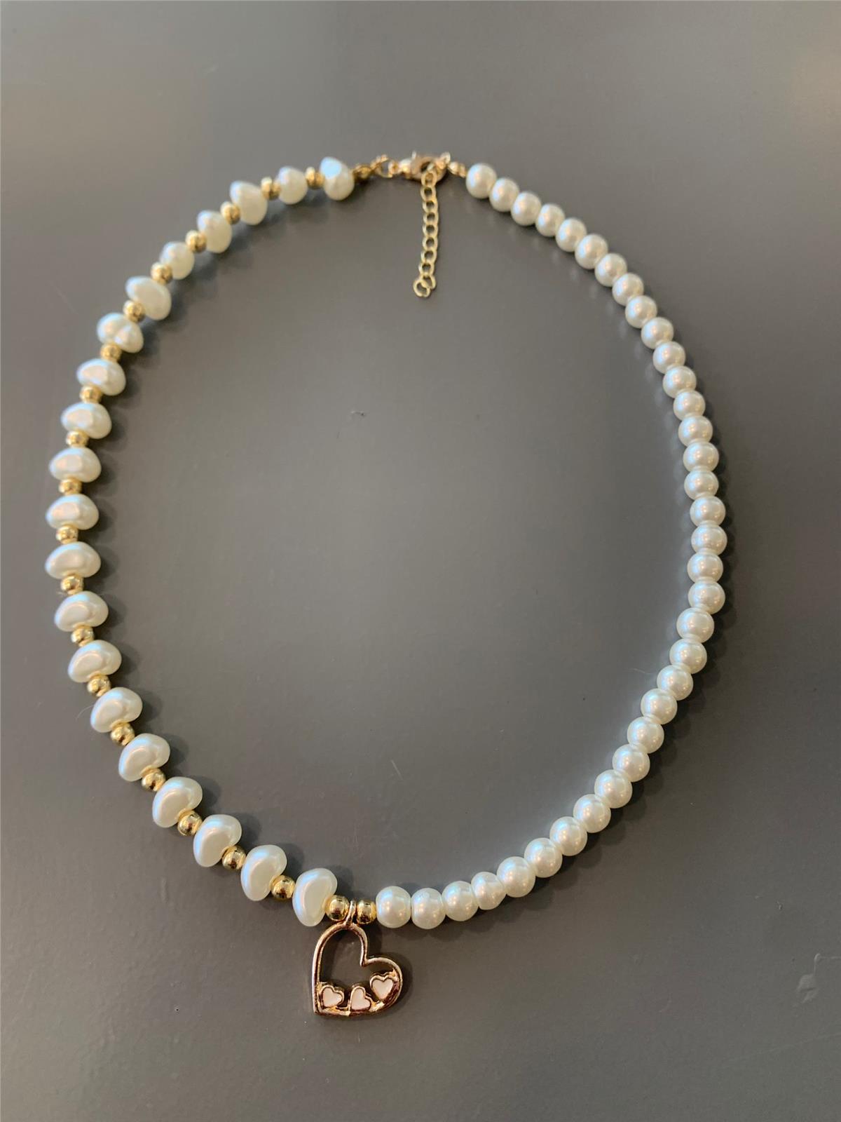 Kalpli İncili Asimetrik Kolye