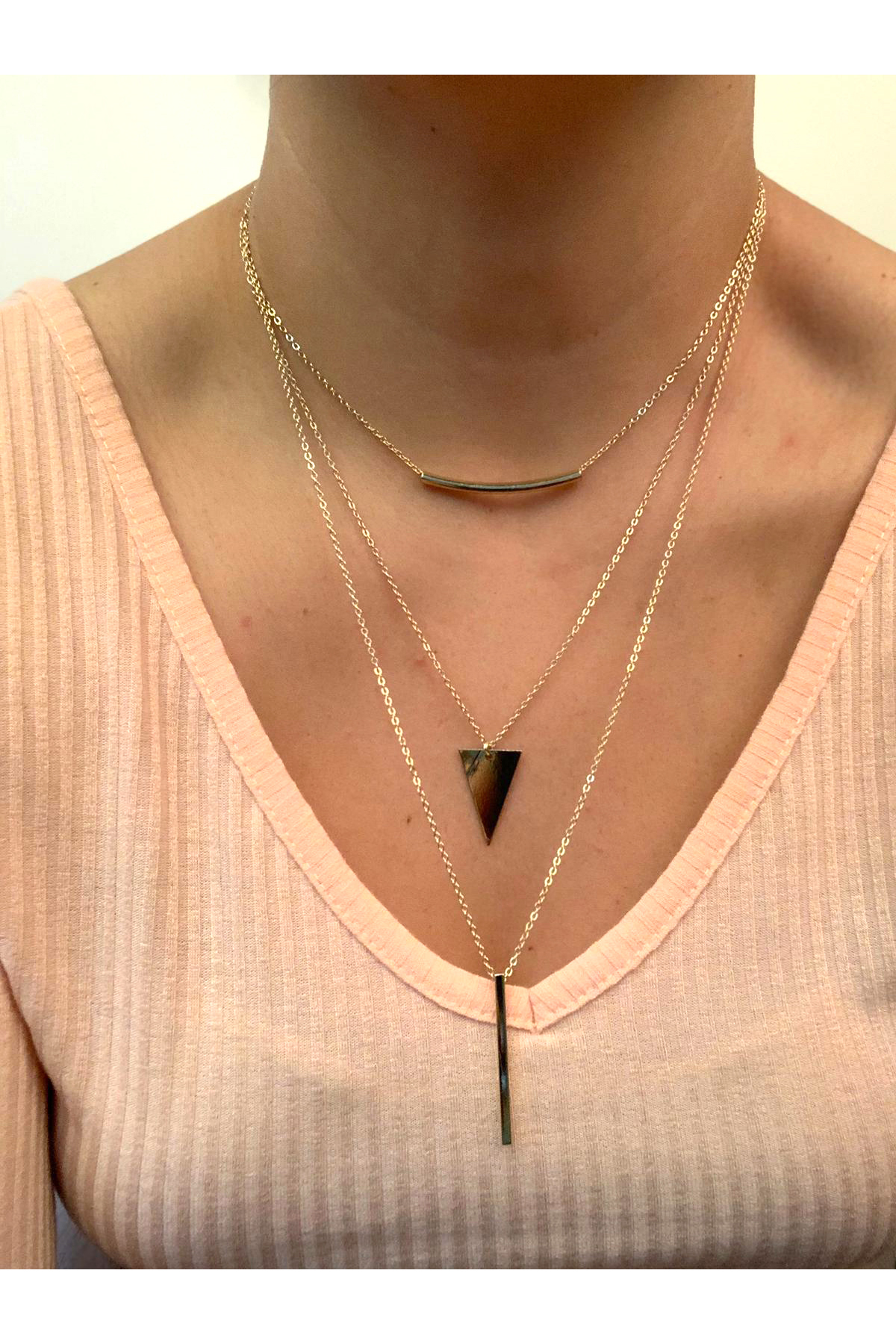 Katlı Gold Zincir Kolye