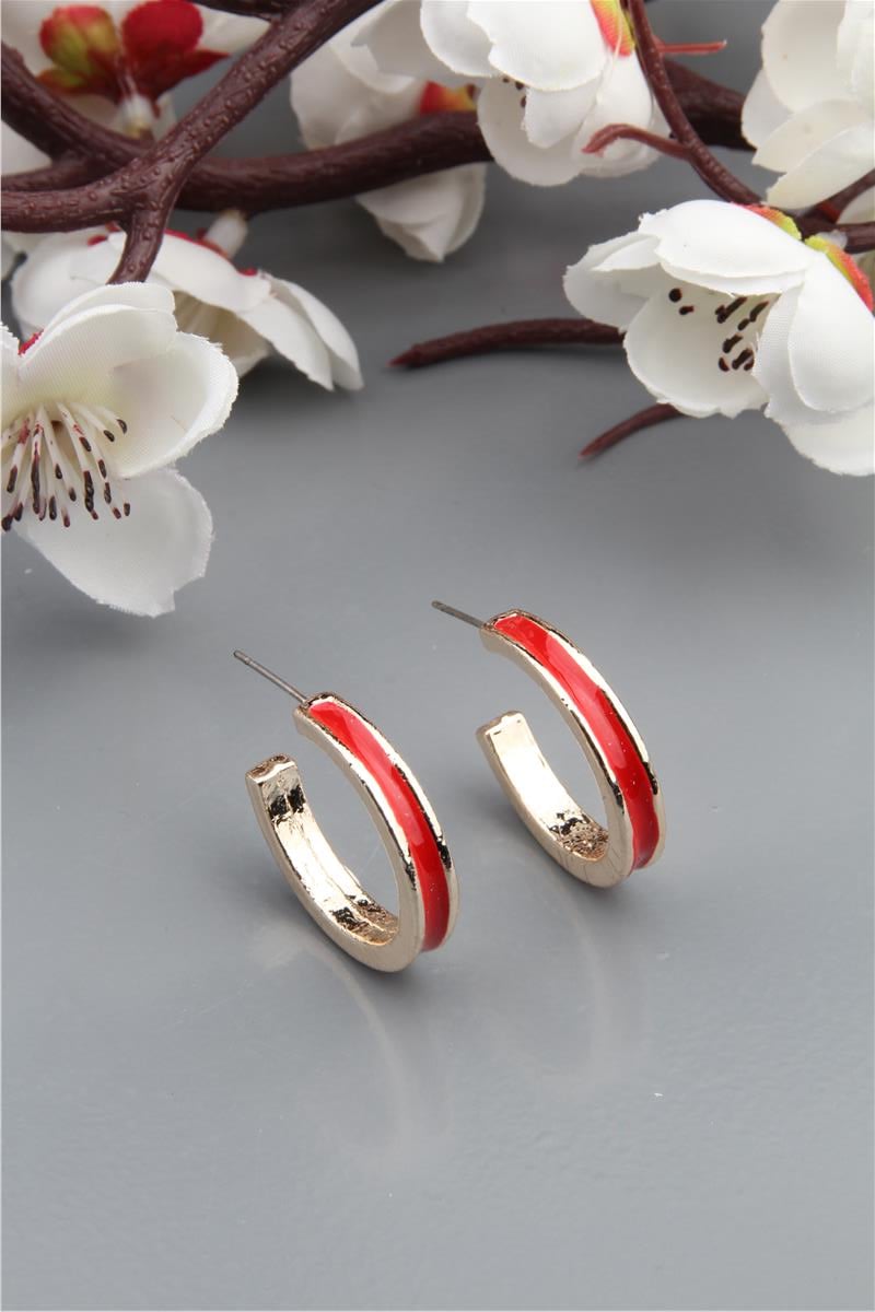 Kırmızı Halka Küpe