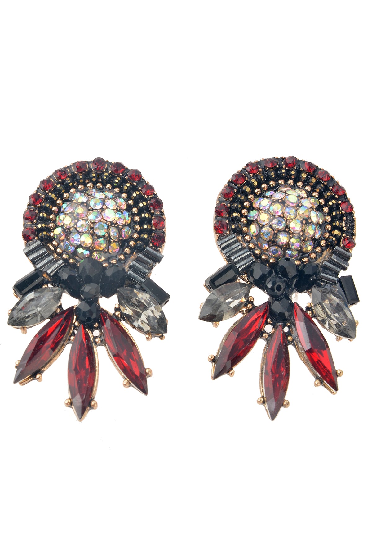 Kırmızı Taşlı Küpe