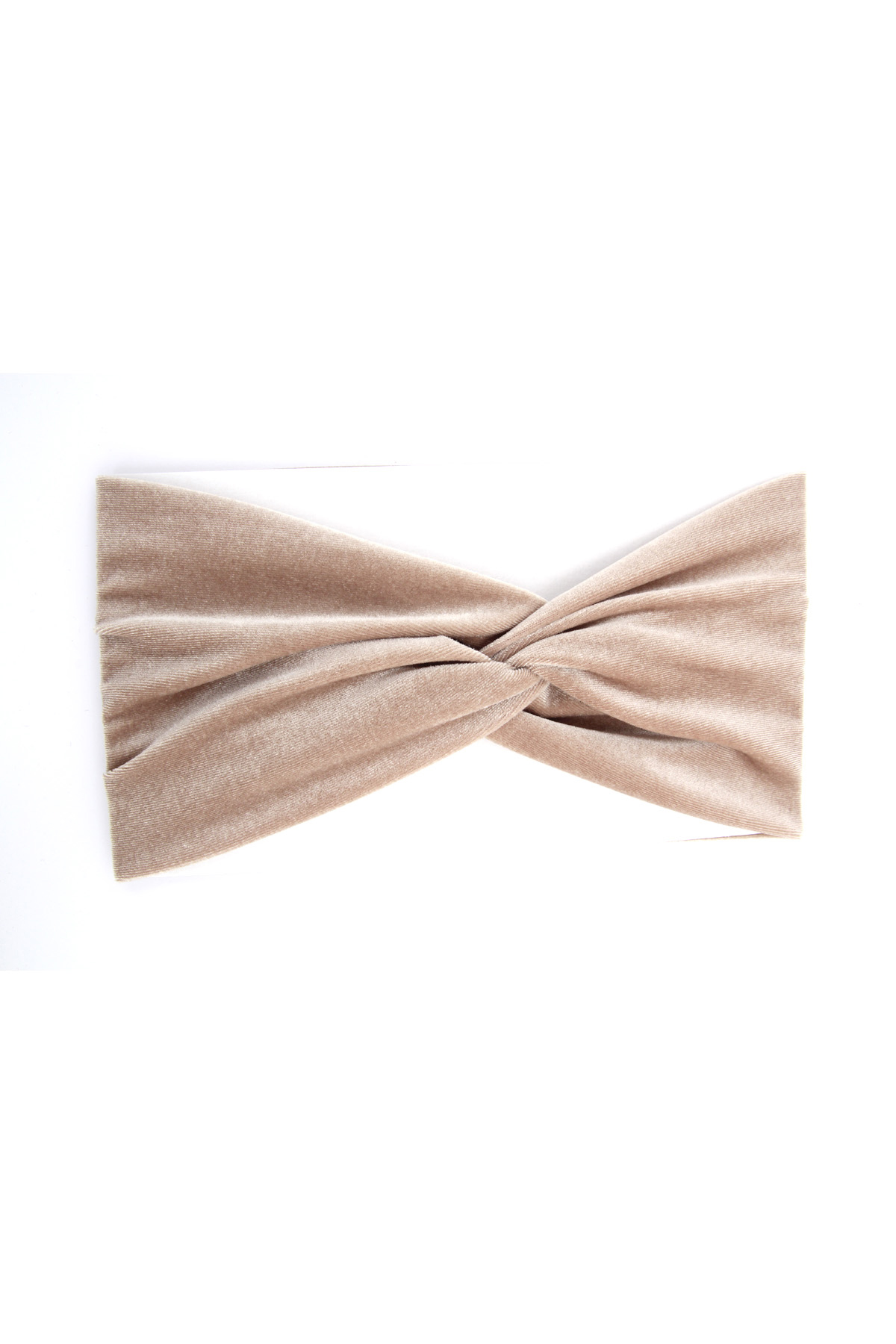 Krem Kadife Çapraz Saç Bantı