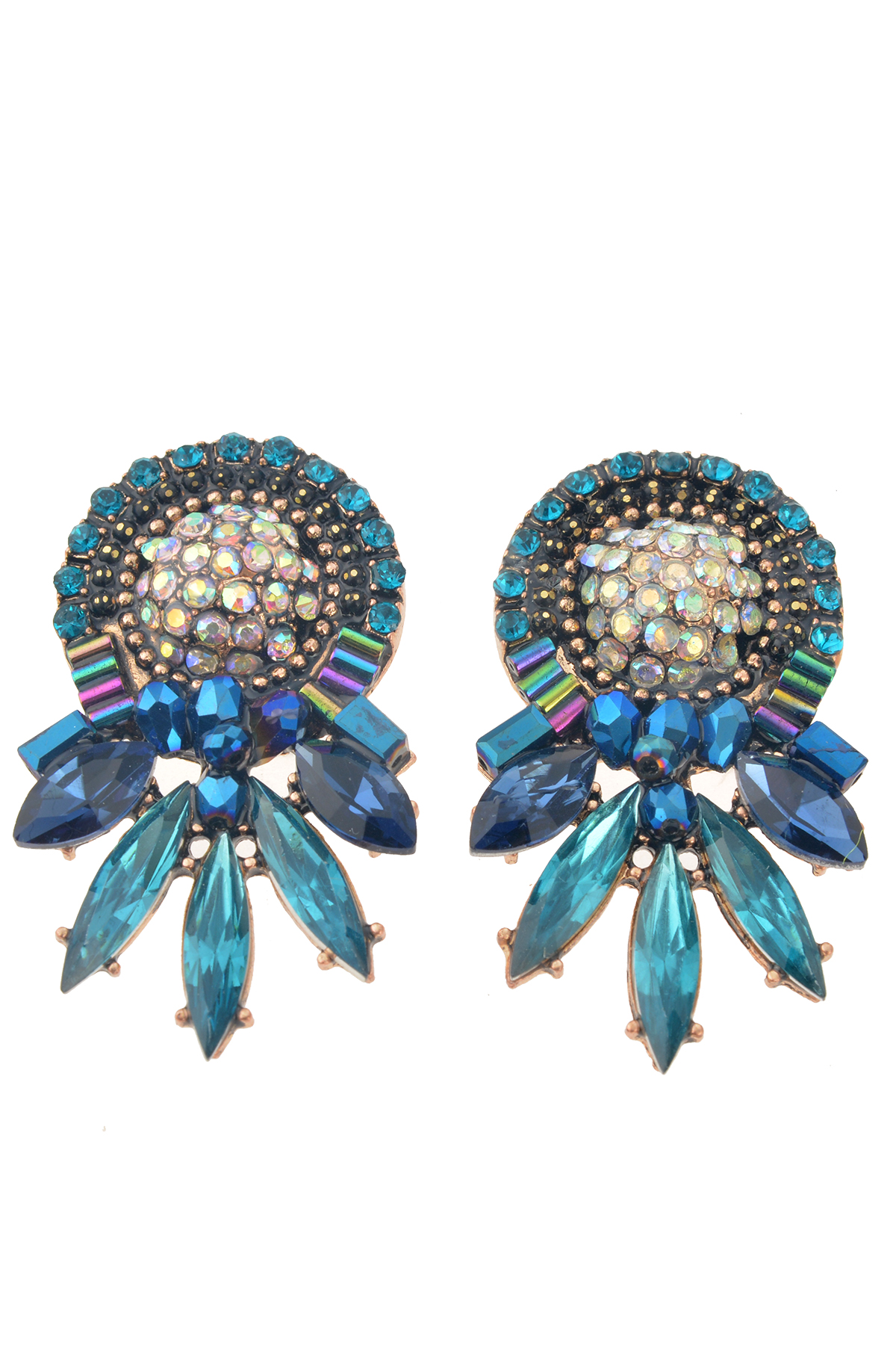 Lacivert Taşlı Küpe