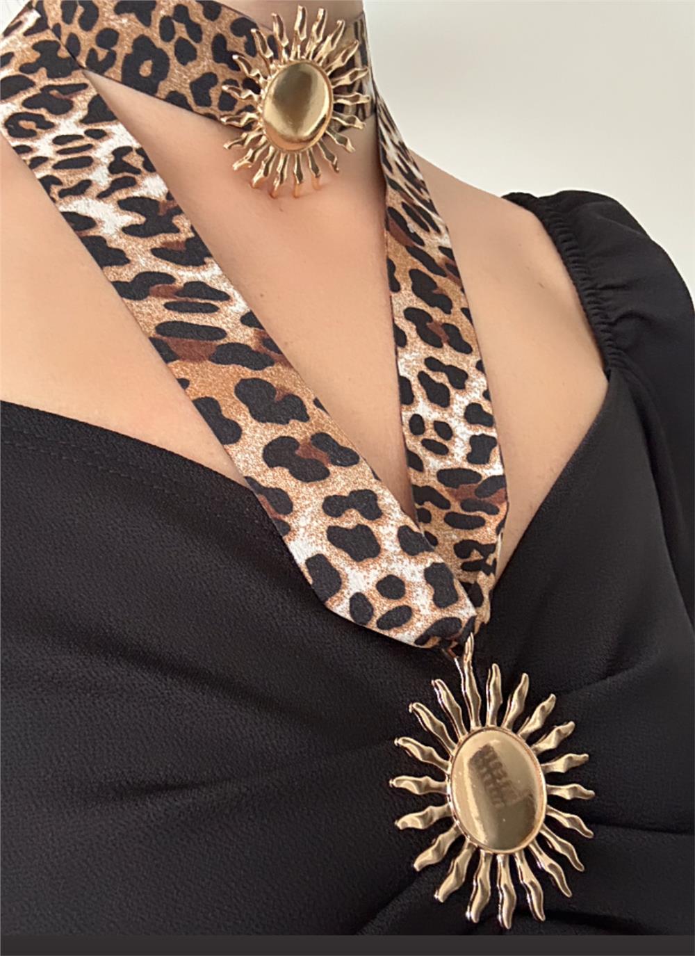 Leopar 2Li Güneş Kolye