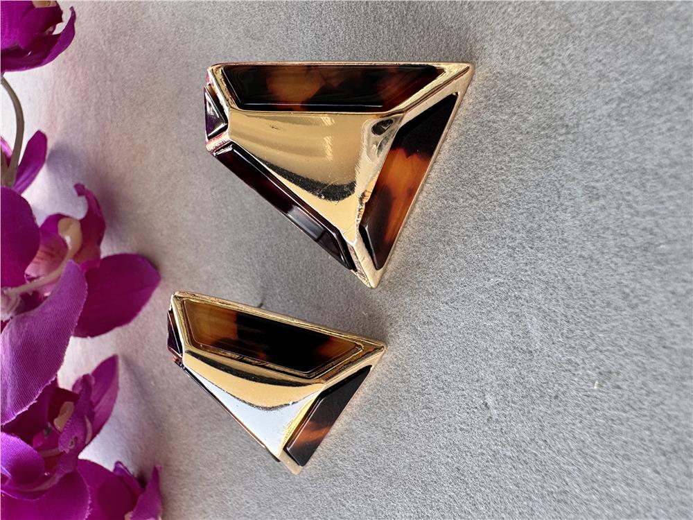 Leopar Geometrik Küpe