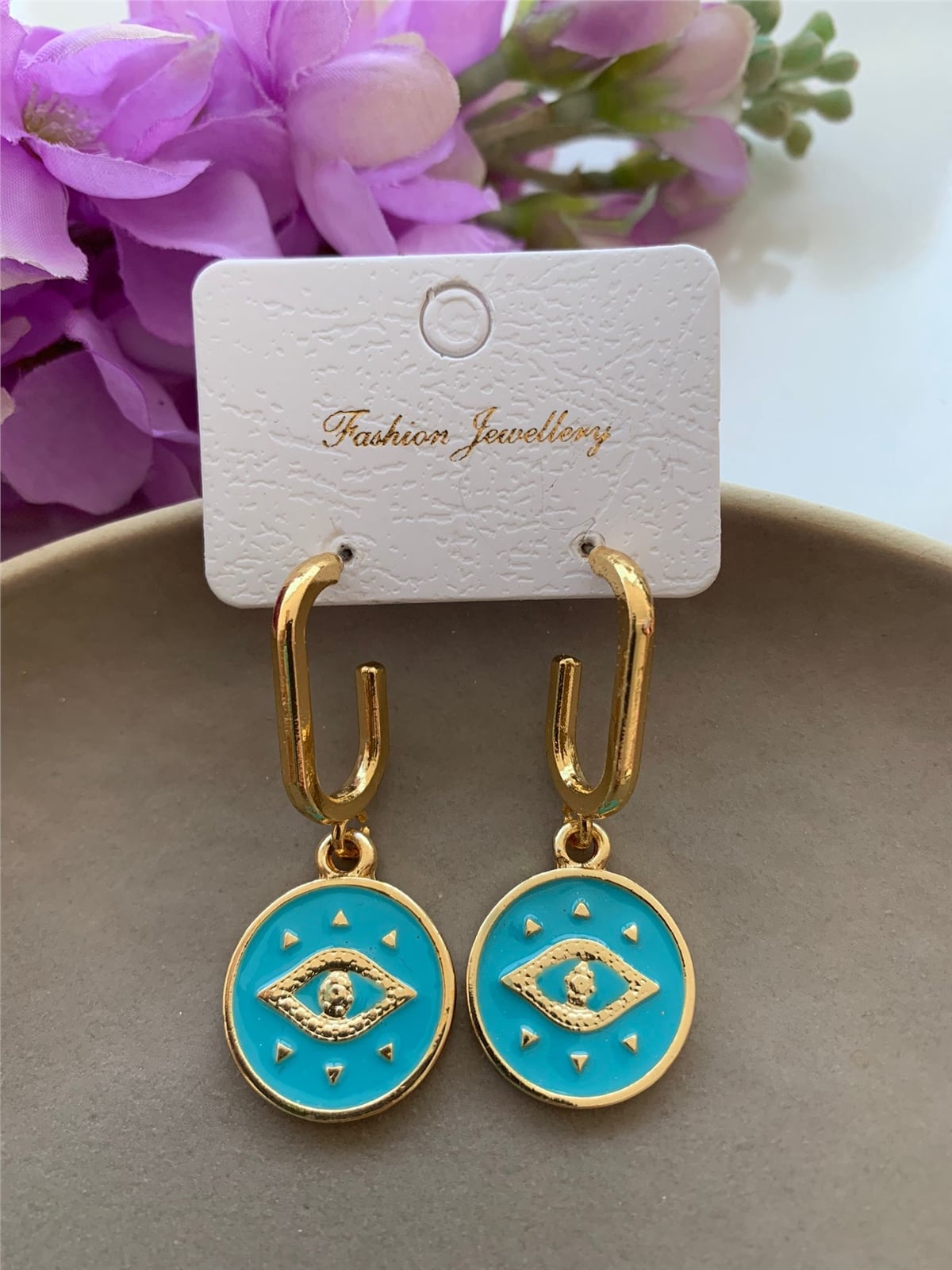 Mavi Göz Halka Küpe