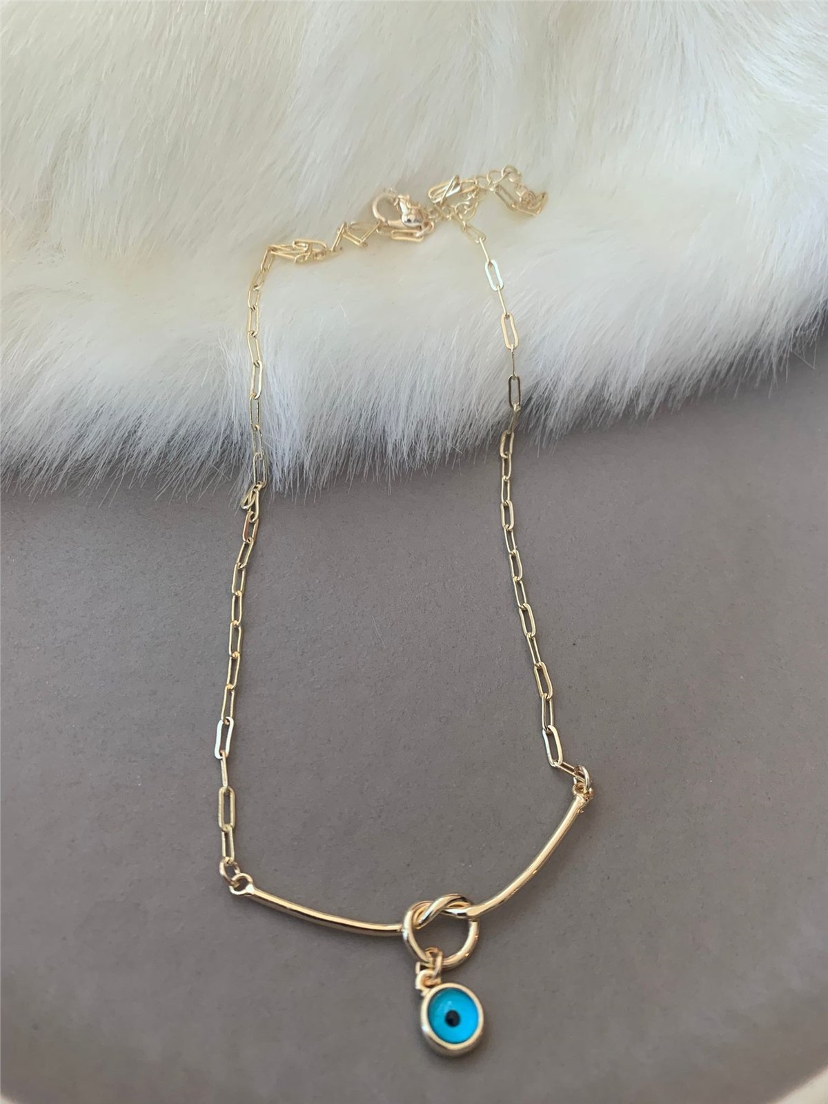 Nazar Boncuklu Düğümlü Kolye