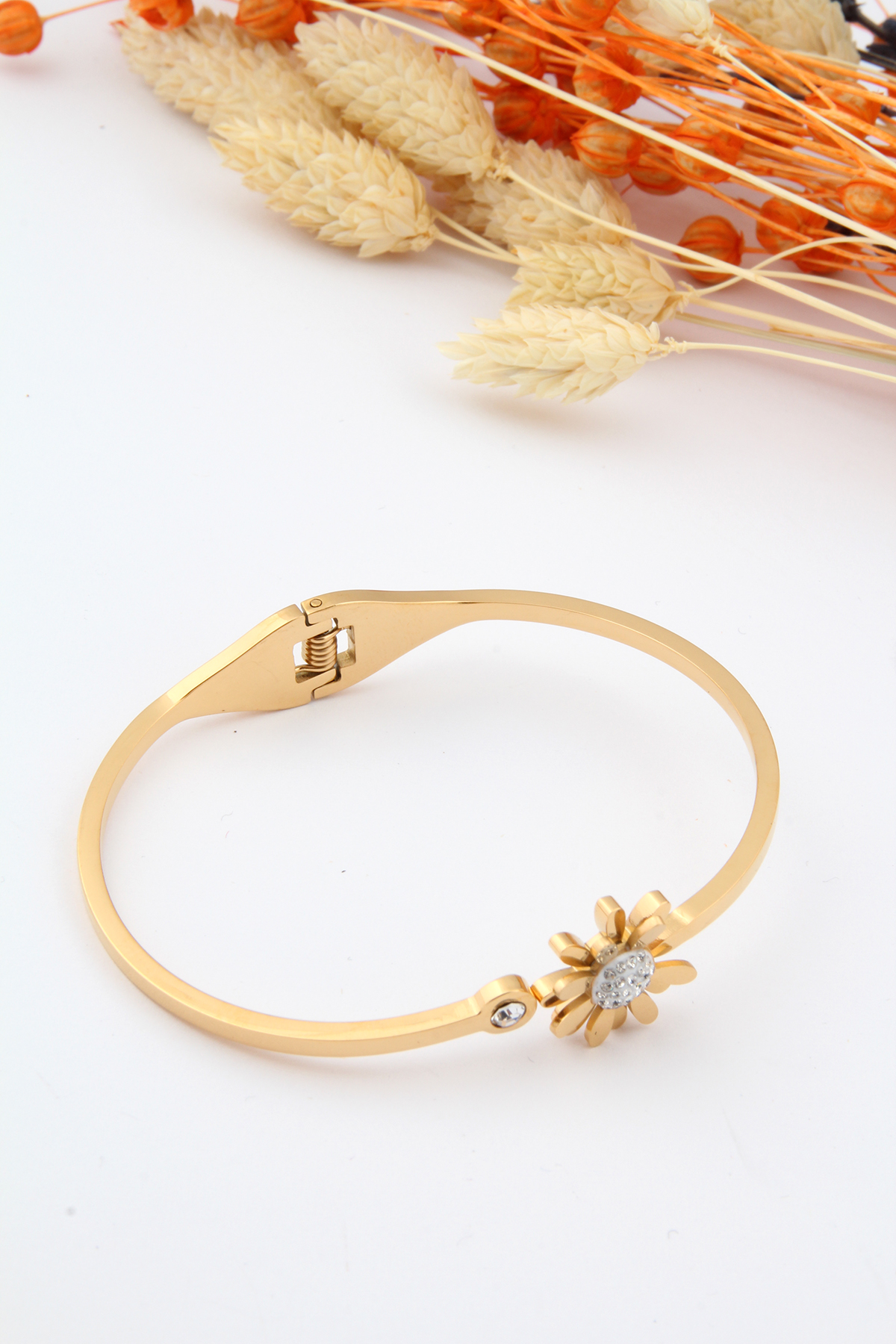 Papatyalı Çelik Bileklik