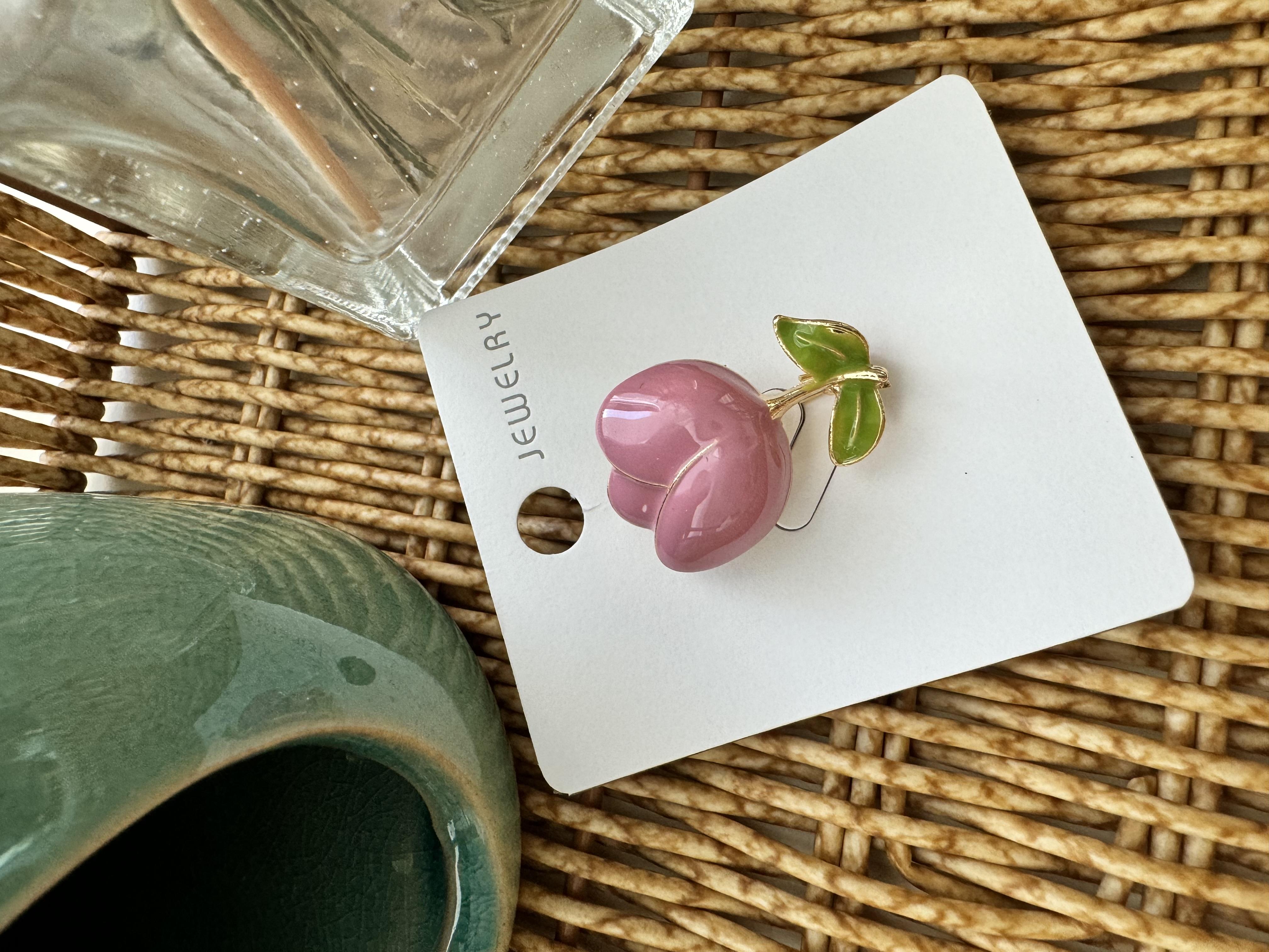 Pembe Mini Lale Broş