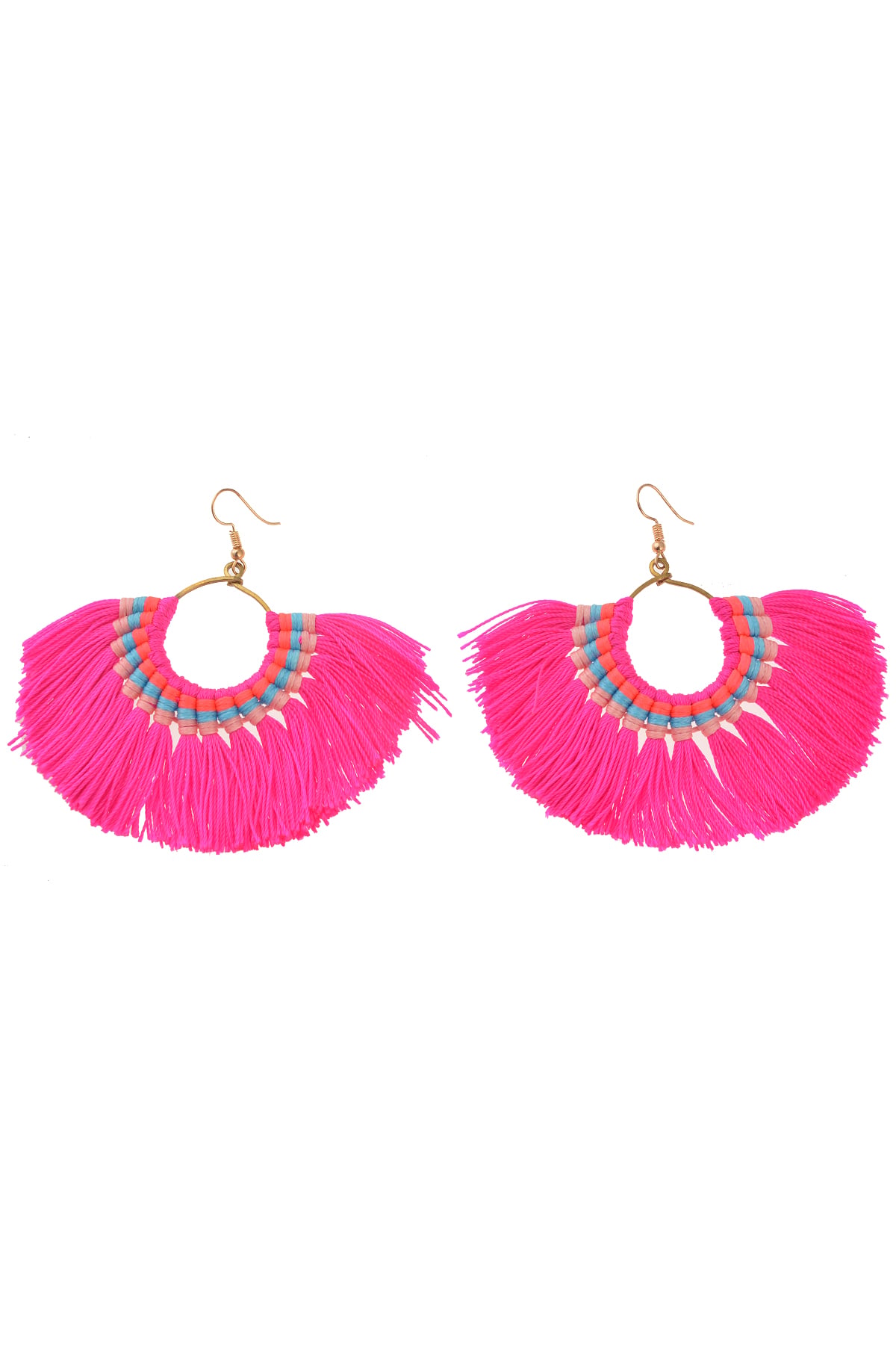 Pembe Püsküllü Küpe