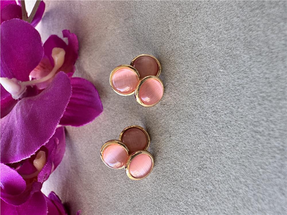 Pembe Sedefli Daireler Küpe