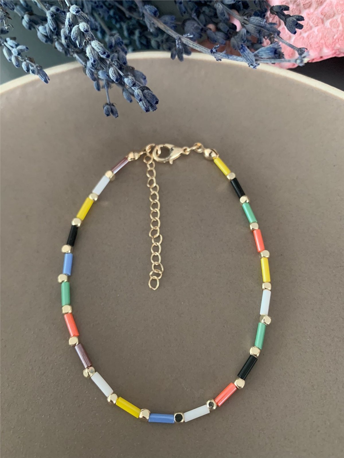 Renkli Boru Boncuklu Halhal