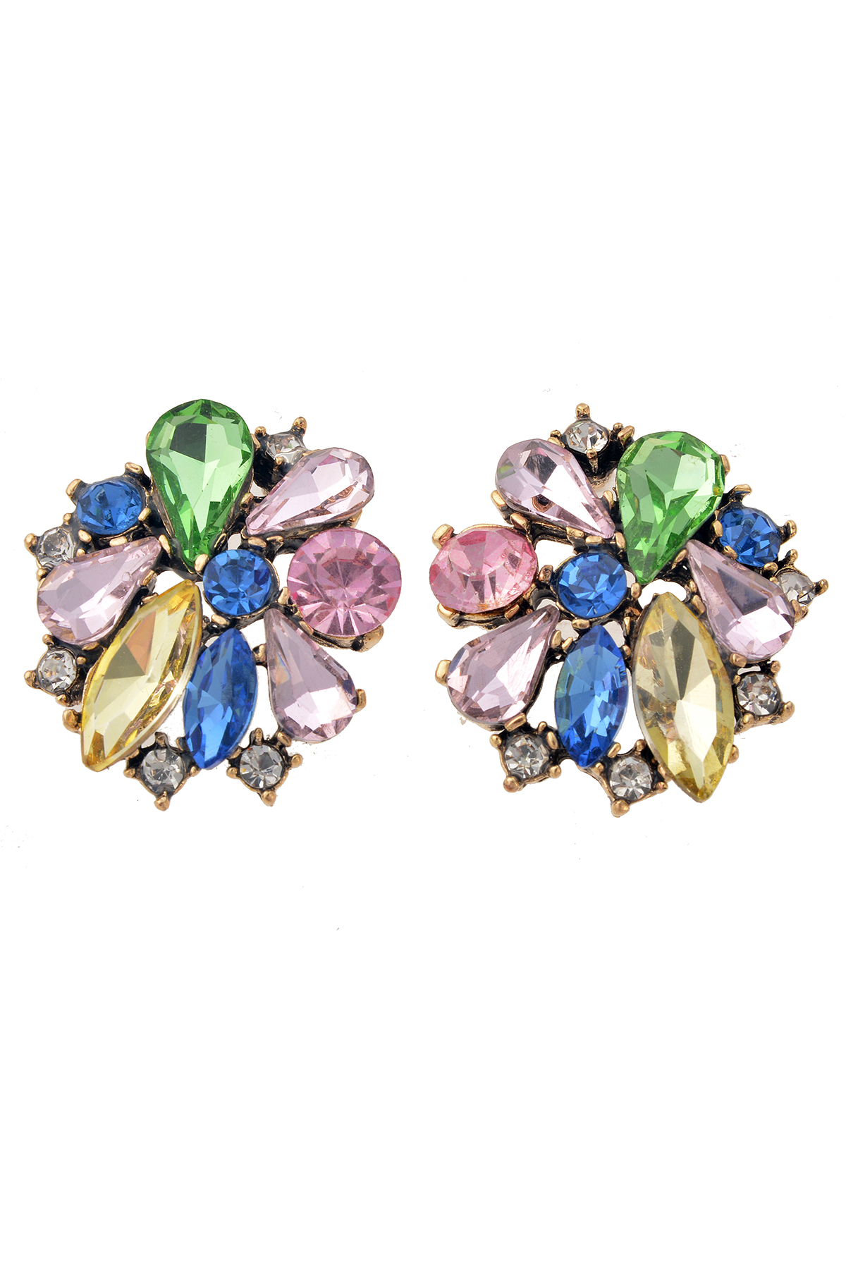 Renkli Kristalli Küpe