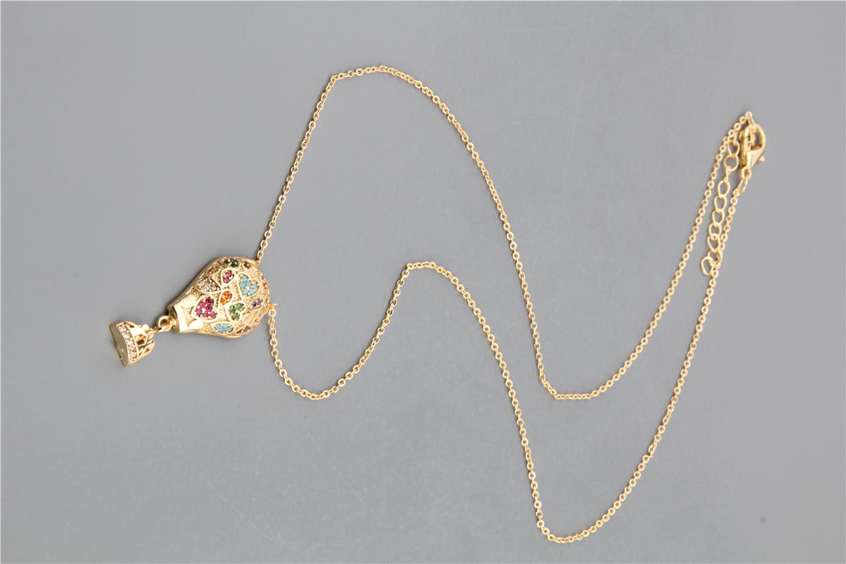 Renkli Zirkon Taşlı Balon Kolye