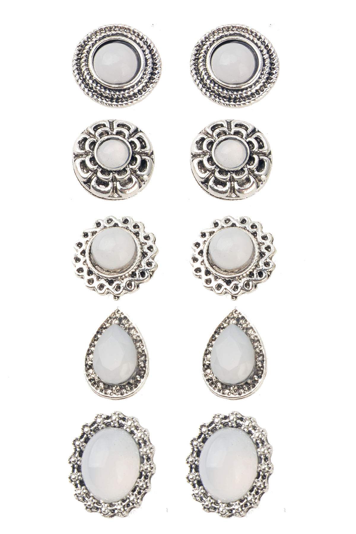 Sedef Taşlı Silver Küpe Seti