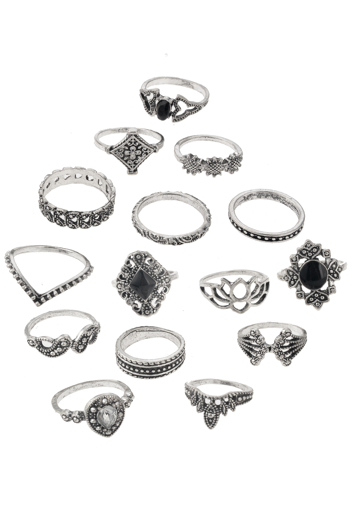 Silver Çoklu Yüzük Seti