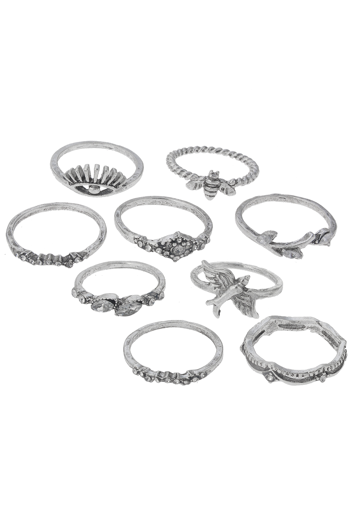 Silver Çoklu Yüzük Seti