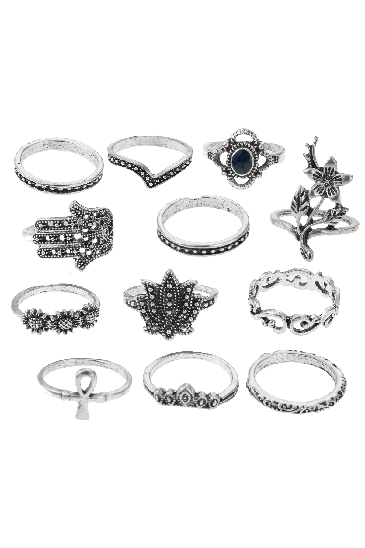Silver Çoklu Yüzük Seti