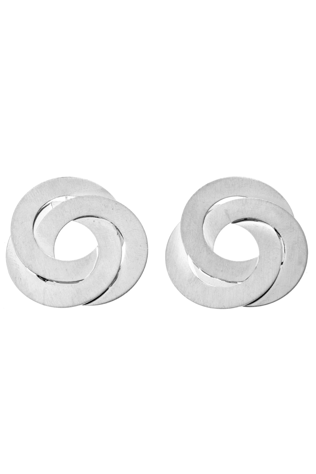 Silver İçiçe Büyük Daire Küpe