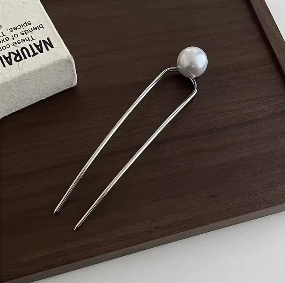 Silver İncili Topuz Tokası