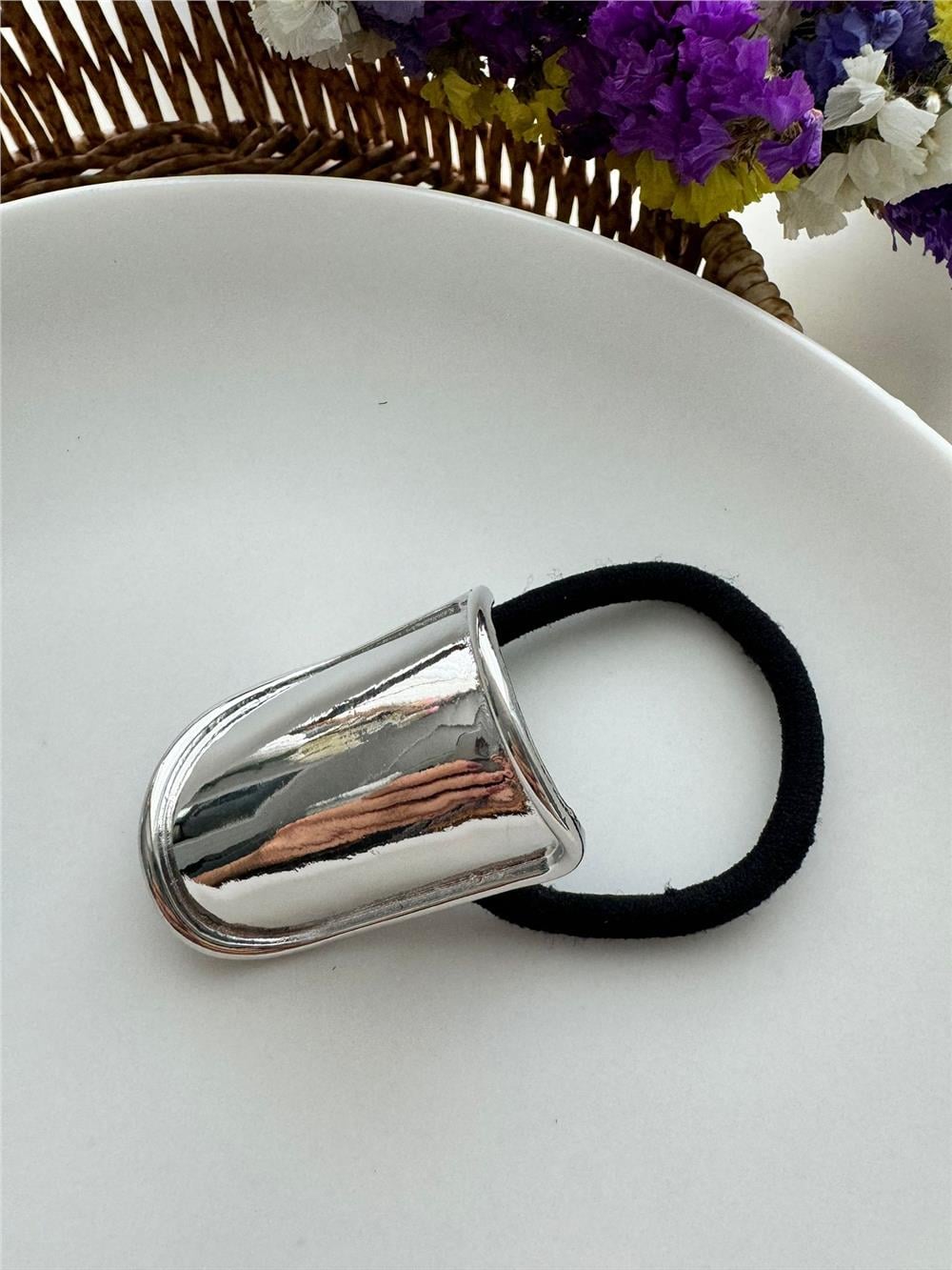 Silver Metal Lastik Toka