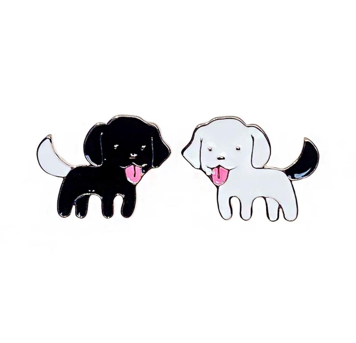 Siyah Beyaz Köpek Küpe