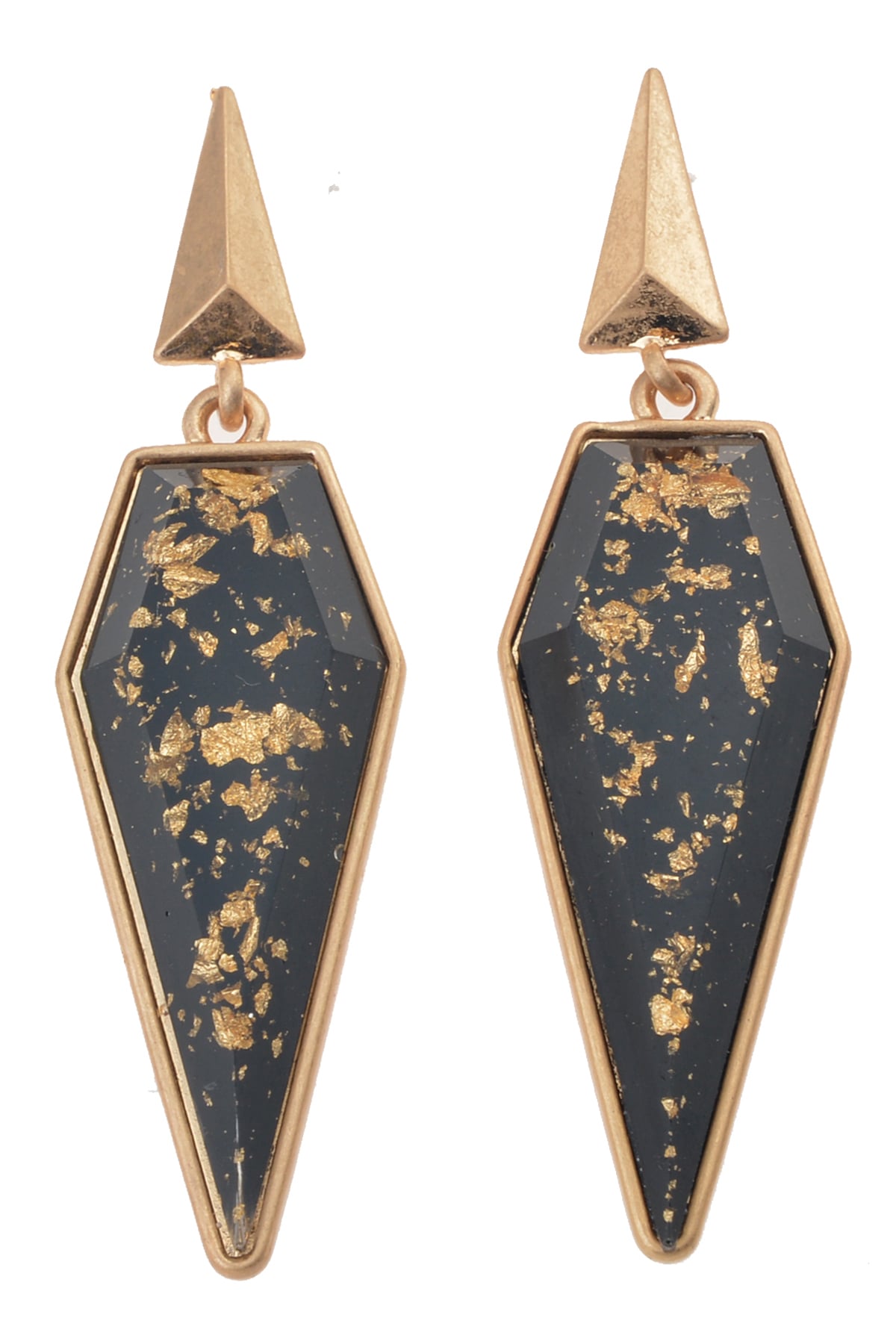 Siyah Doğaltaş Görünümlü Küpe