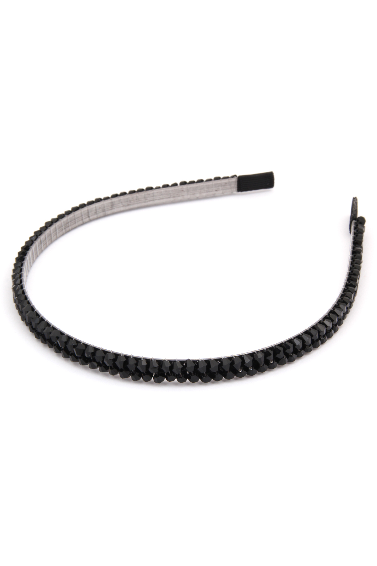 Siyah Kristal Taş Örme Taç