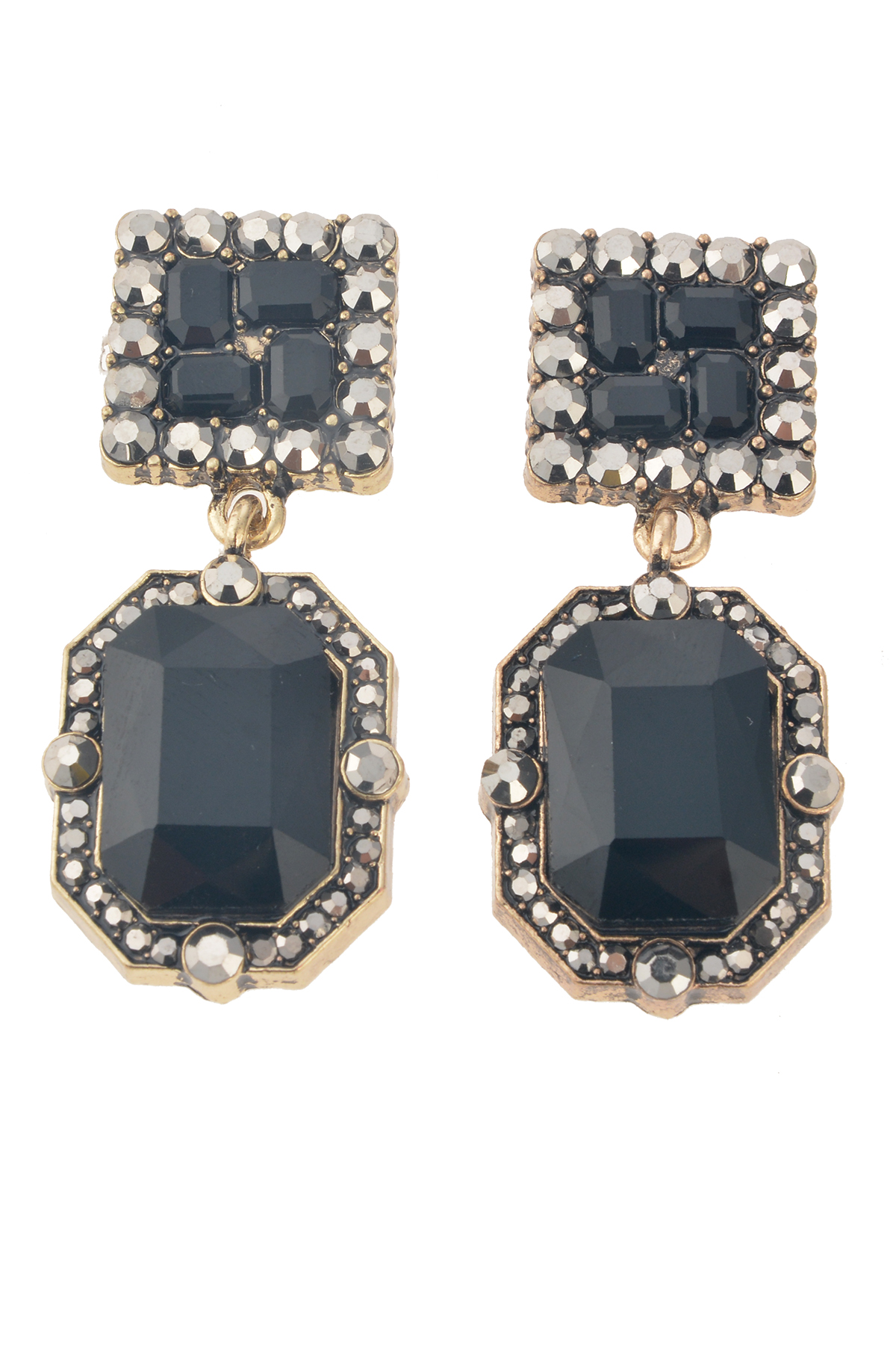 Siyah Kristalli Küpe