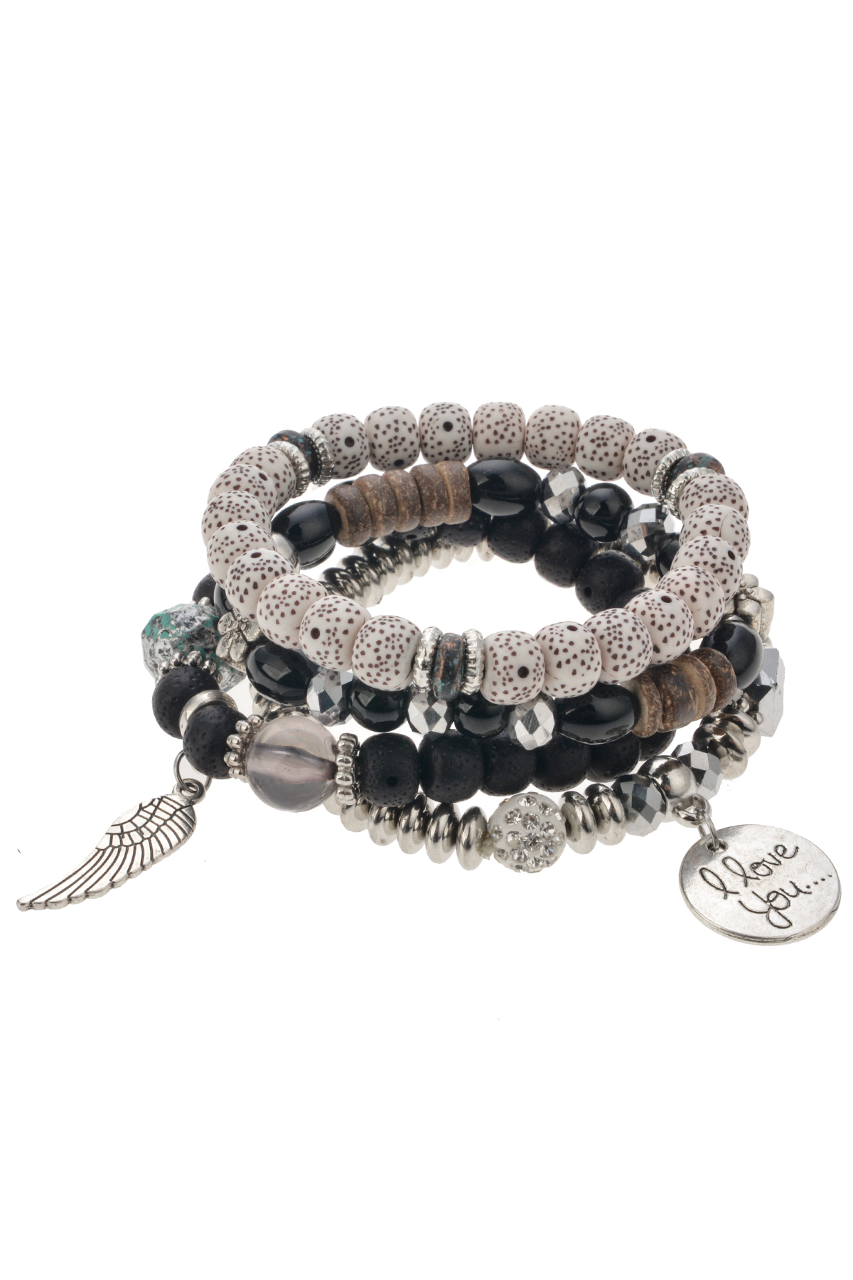 Siyah Püsküllü 4lü Bileklik Seti